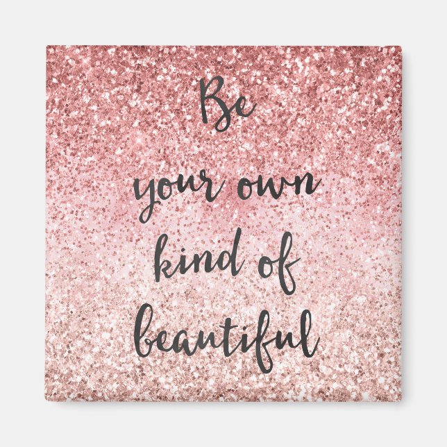 Imã Cinza Rosa Girly Glitzy Glam Glitzy Belo (Frente)