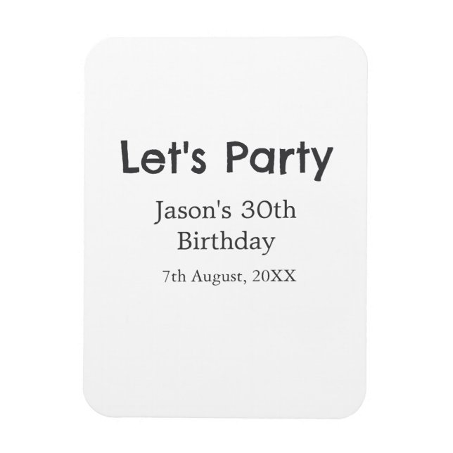 Ímã cinza simples aniversário de 30 anos vamos da fest (Vertical)