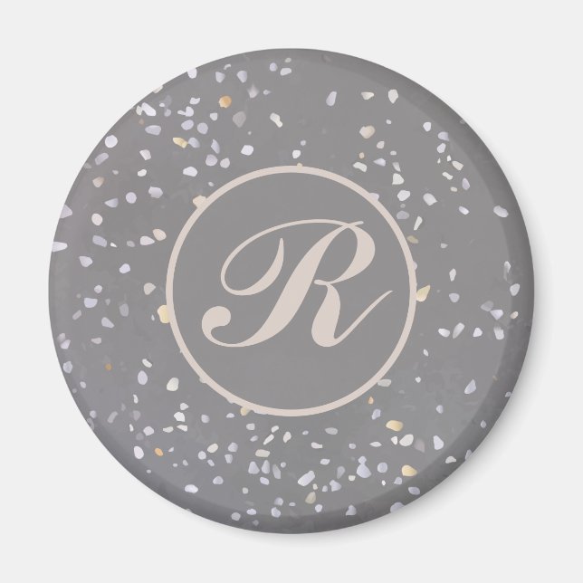 Imã Cinza Terrazzo Stone (Frente)