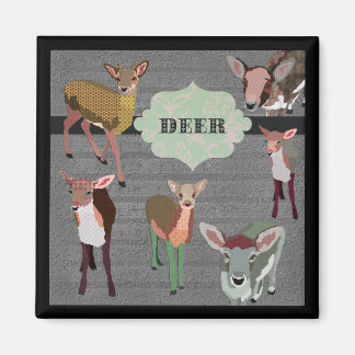 Imã Cinza Vintage Deer Magnet