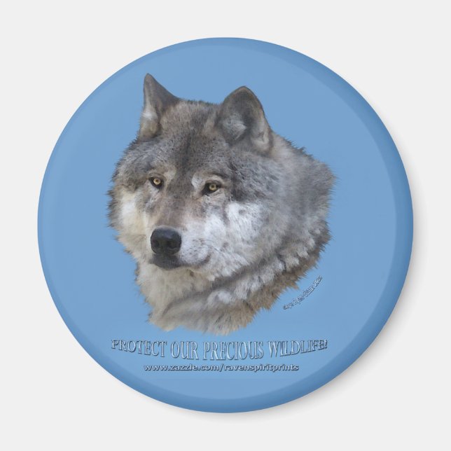 Imã CINZA WOLF HEAD Magnet (Frente)