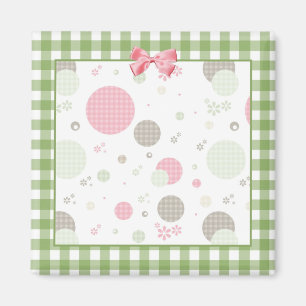 Imã Cinzas Cintilantes dos Círculos de Padrão Gingham