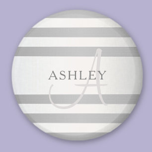 Imã Cinzas de Gradação de Prata de Monogramas Faux