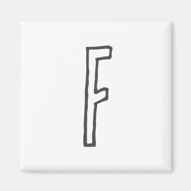 Imã Cinzas e Letra Branca Inicial Monograma Simples (Frente)