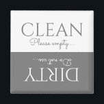 Imã Cinzas Elegante | Branco | Máquinas de lavar loiça<br><div class="desc">Um imã limpo/sujo da máquina de lavar louça perfeito que ajudará todos aqueles que duvidam que os pratos estão limpos ou sujos! Excelente para famílias ocupadas, este ímã é facilmente editável e vem com o modelo 'Limpar, por favor vazio... e sujo, não usar... ' na cinza na moda e branco...</div>