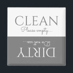 Imã Cinzas Elegante | Branco | Máquinas de lavar loiça<br><div class="desc">Um imã limpo/sujo da máquina de lavar louça perfeito que ajudará todos aqueles que duvidam que os pratos estão limpos ou sujos! Excelente para famílias ocupadas, este ímã é facilmente editável e vem com o modelo 'Limpar, por favor vazio... e sujo, não usar... ' na cinza na moda e branco...</div>
