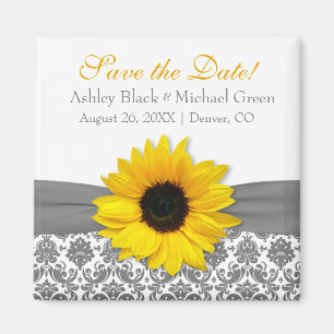 Imã Cinzas Mascaram Casamento Amarelo de Girassol Salv