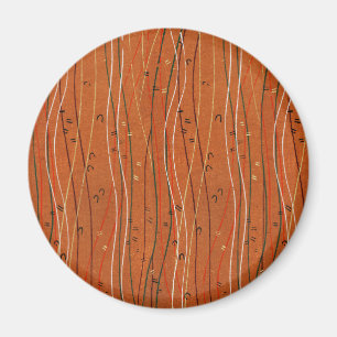 Imã Cinzas Vermelhas Ondas: Arte Abstrato Japonesa Mod
