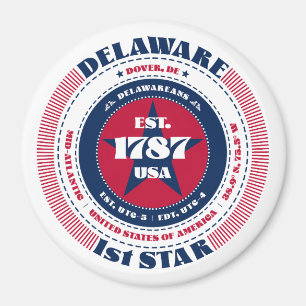Imã Círculo Azul Branco Vermelho Delaware