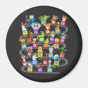 Imã Círculo de Aprendizagem do Alfabeto Animal ABC