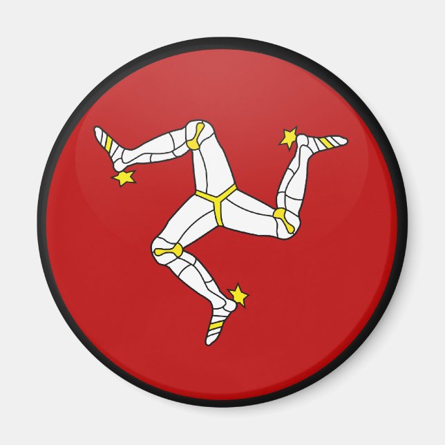 Imã Círculo De Bandeira Da Qualidade Da Ilha De Man (Frente)