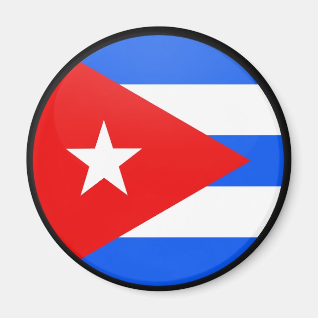 Imã Círculo de Bandeira de Qualidade Cuba (Frente)