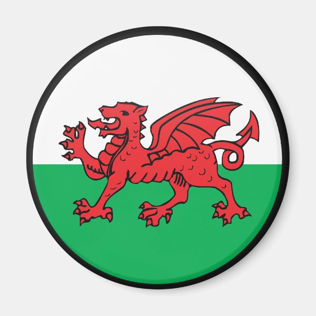Imã Círculo de Bandeira de qualidade galesa (Frente)
