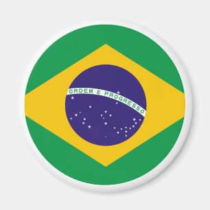 Imã Círculo de Bandeira do Brasil O Zazzle MUSEUM