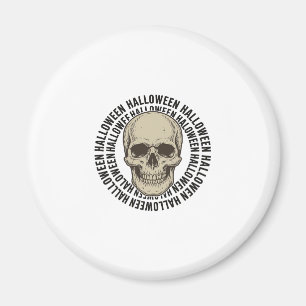 Imã Círculo de Caveira de Halloween Desenho de Gravura