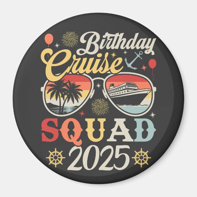 Imã Círculo de Correspondência Familiar Birthday Cruis (Frente)