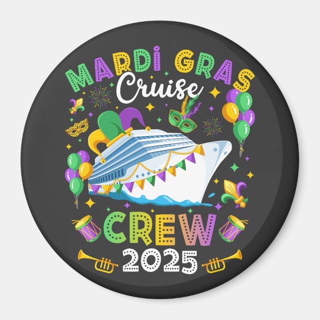 Imã Círculo de Correspondência Mardi Gras Cruise Crew  (Frente)