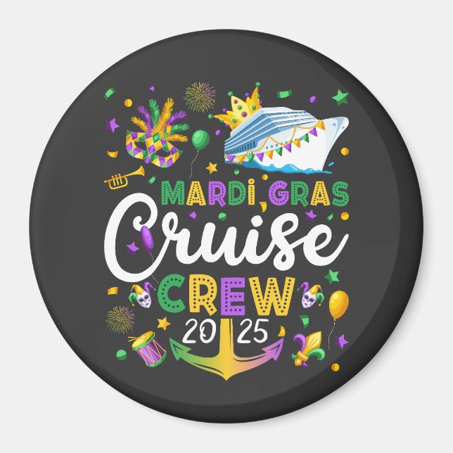Imã Círculo de Correspondência Mardi Gras Cruise Crew  (Frente)