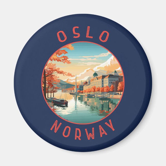 Imã Circulo de Distância Retrotraído Oslo Noruega (Frente)