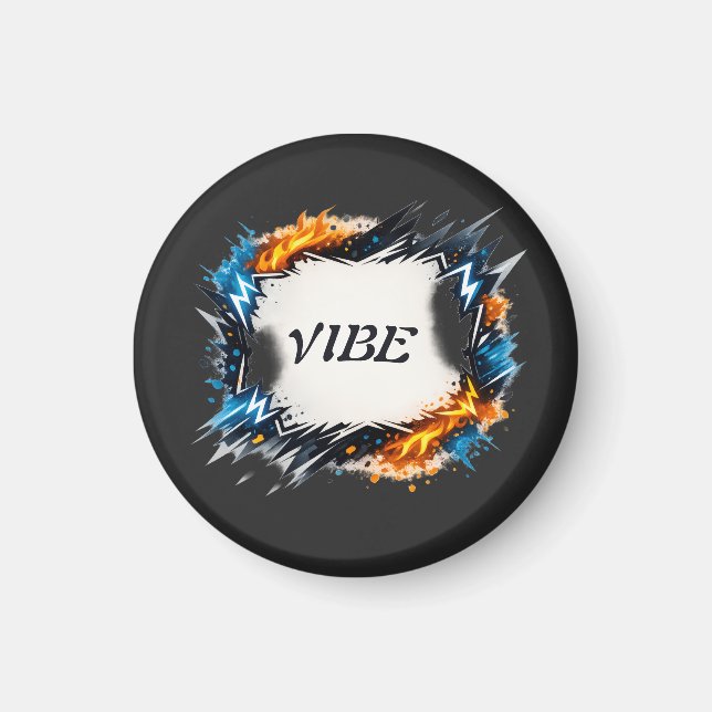 Imã Círculo de Energia – Design de Texto Personalizáve (Frente)