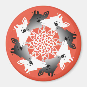 Imã círculo de girafas