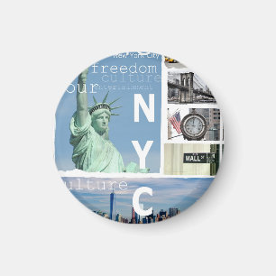 Imã Círculo Elegante Nova Iorque Nyc Modelo de Nyc