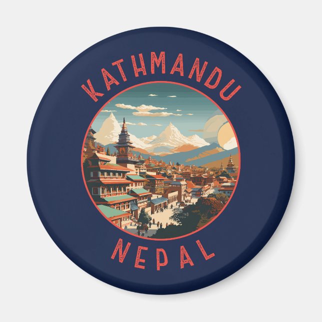Imã Círculo Retrotraído de Katmandu Nepal (Frente)