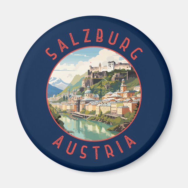 Imã Círculo Retrotraído de Salzburgo Áustria (Frente)