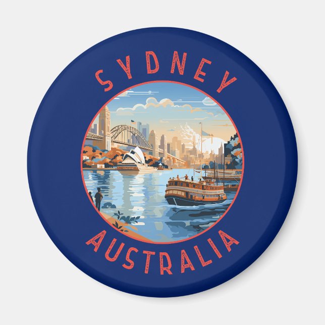 Imã Circulo Retrovissivo da Sydney Austrália (Frente)