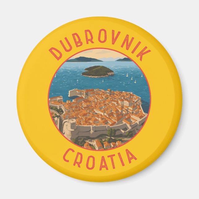 Imã Círculo Retrovissivo Dubrovnik Croácia (Frente)