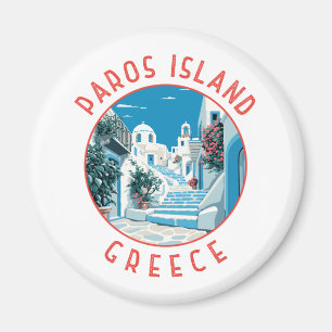 Imã Círculo Retrovisso da Grécia da Ilha Paros