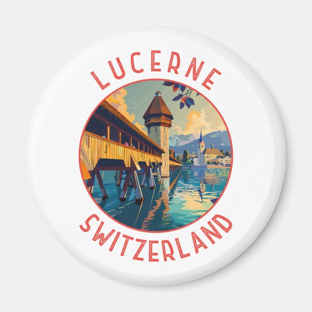 Imã Círculo Retrovisso da Suiça de Luzerna (Frente)