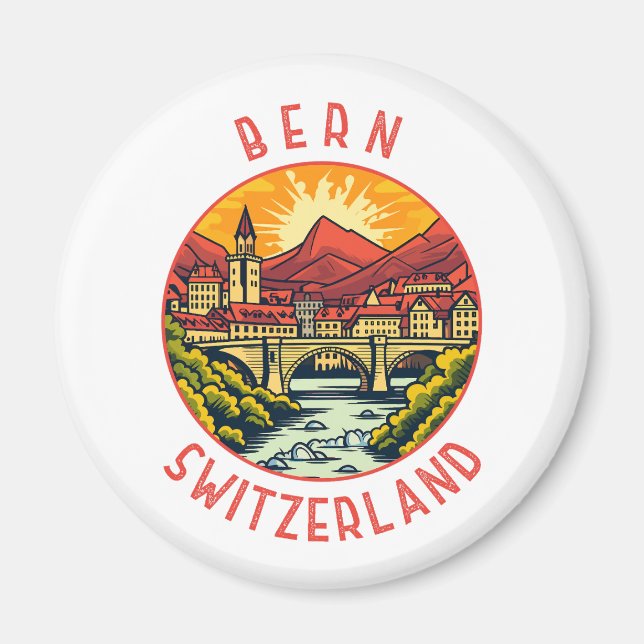 Imã Círculo Retrovisso da Suiça do Bern (Frente)