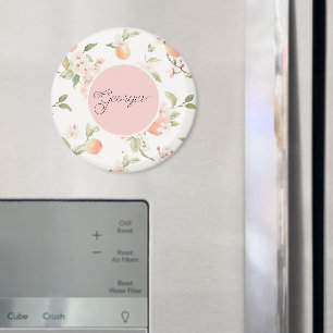 Imã Círculo Rosa Floral Fruta Coração Pêssego da Geórg