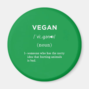 Imã círculo verde de definição de vegano