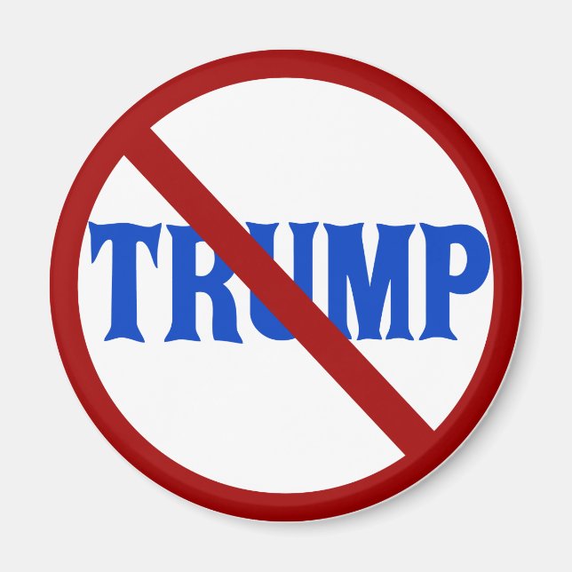 Imã Círculo Vermelho Anti-Trump com X (Frente)