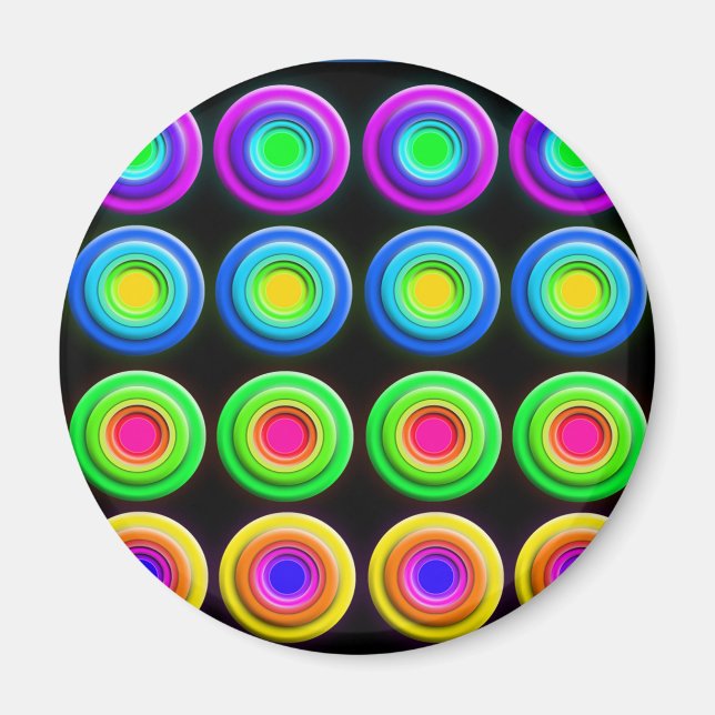 Imã Círculos 3D Coloridos Funk (Frente)