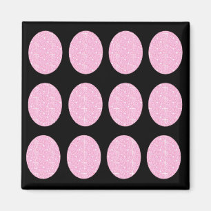 Imã Círculos Brilhantes Cor-de-Rosa Magneta A Preto