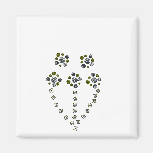 Imã Círculos crescendo como um galho de árvore (Frente)