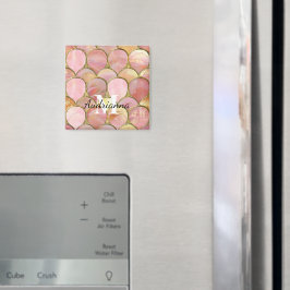 Imã Círculos Dourados de Glama Rosa-Chic