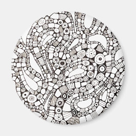 Imã Círculos Ondulados e Flexíveis Desenho Abstrato à