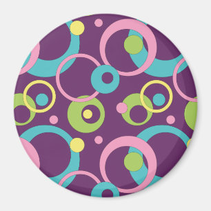 Imã Círculos Roxo Funky Magnet