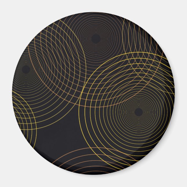 Imã Círculos simples, modernos, legal e de linha fina (Frente)