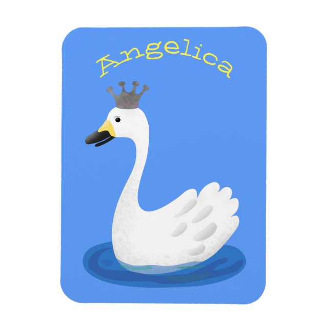Ímã Cisne branco bonito com desenho animado (Vertical)