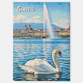 Imã Cisne em Genebra Suíça Viagem