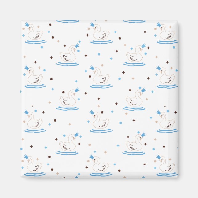 Imã Cisne Encantado lago Swan Fairy Tale Crowan Swan (Frente)