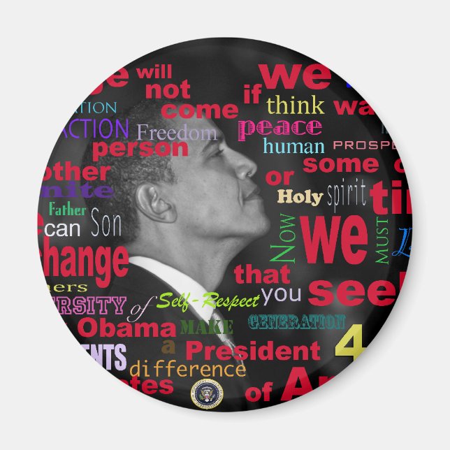 Imã Citação da Mudança de Barack Obama (Frente)