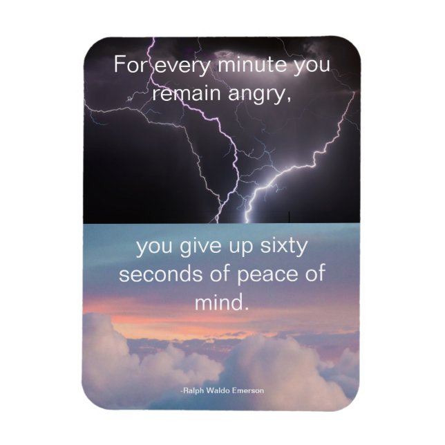 Ímã Citação da Paz de Mente Ralph Waldo Emerson (Vertical)