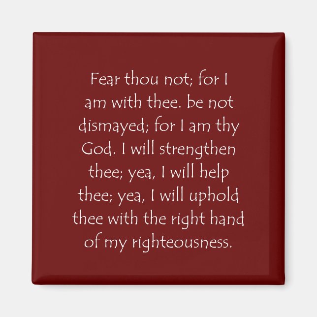 Imã Citação das Escrituras Isaiah 41 10 (Frente)