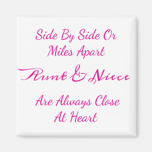 Imã Citação de Amor Tia Sobrinha: Lado a Lado ou Separ